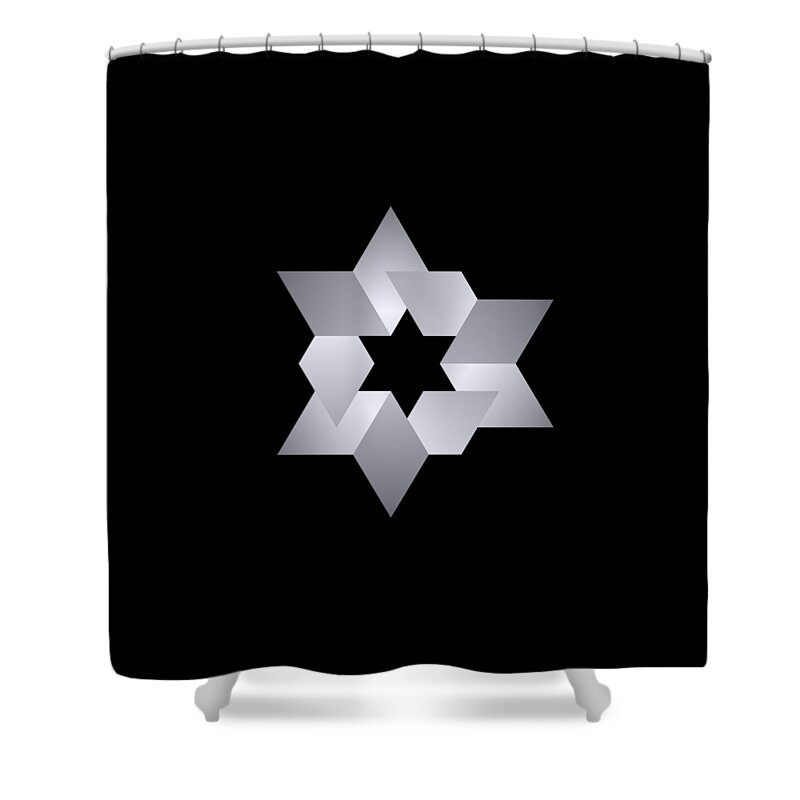 Pattern Shower Curtain featuring the digital art Star from Cubes by Pelo Blanco Photo