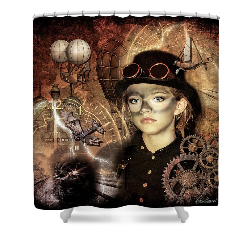 Steampunk Shower Curtain featuring the photograph Steampunk Princess #1 by Diana Haronis