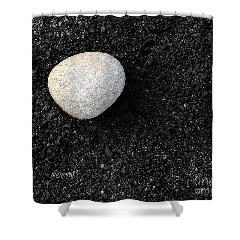 Fire On The Mountain - Stone In Soot Shower Curtain featuring the photograph Stone in Soot #1 by Natalie Dowty