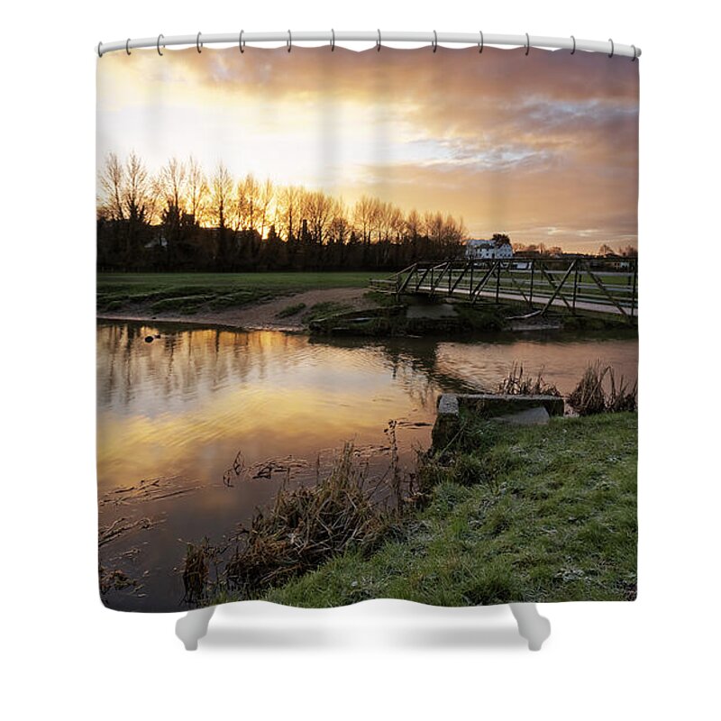 River Shower Curtain featuring the photograph Stour River Sunrise by Ian Merton