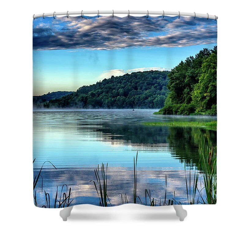 Big Ditch Lake Shower Curtain featuring the photograph Summer Morning on the Lake #3 by Thomas R Fletcher