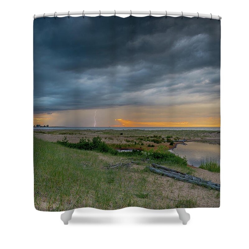 Grand Marais Mi Shower Curtain featuring the photograph Summer Storm #1 by Gary McCormick