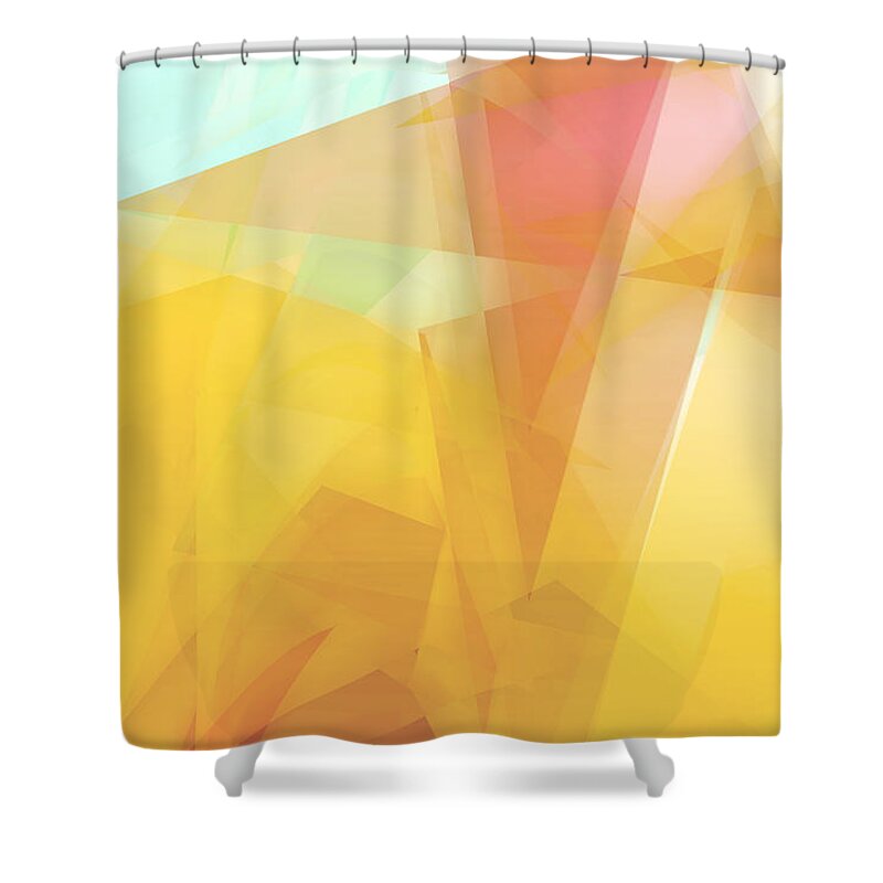 Abstract Shower Curtain featuring the digital art Sunny Side Up - abstract art #1 by Ann Powell