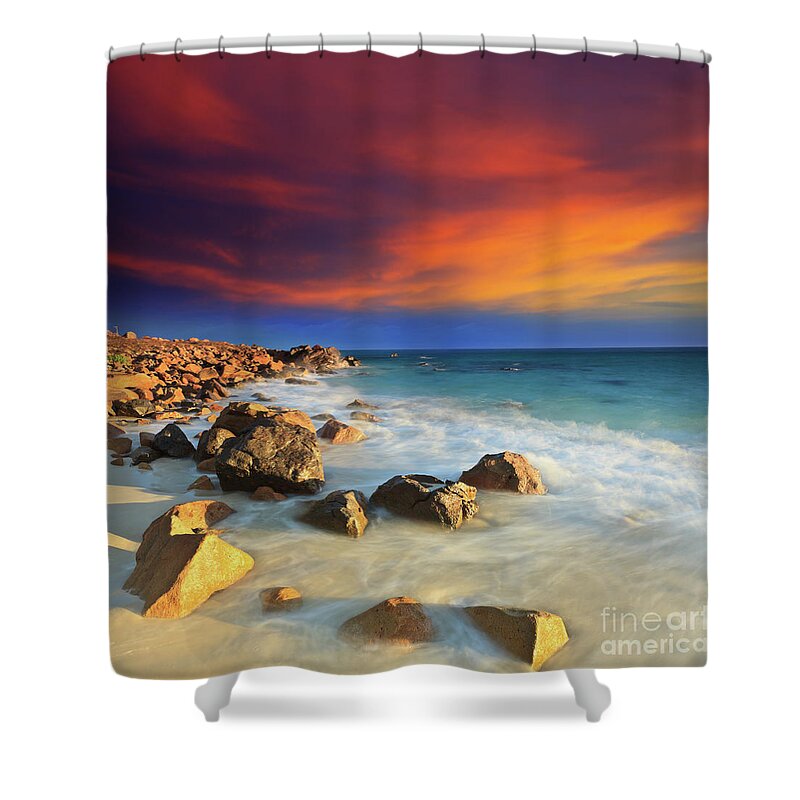 Tropical Shower Curtain featuring the photograph Sunrise #1 by MotHaiBaPhoto Prints