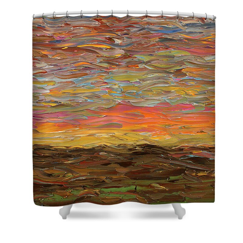 Sunset Shower Curtain featuring the painting Sunset by James W Johnson