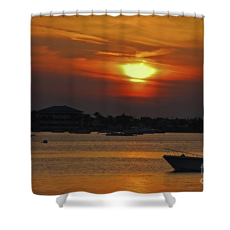Sunset Shower Curtain featuring the photograph 1- Sunset Over The Intracoastal by Joseph Keane