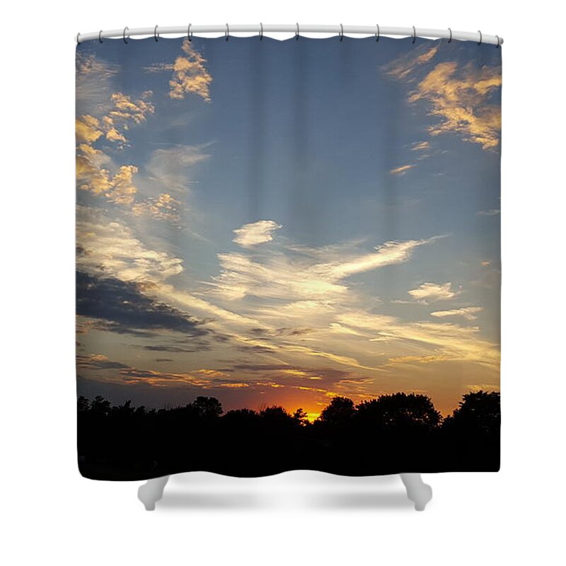 Sunset Shower Curtain featuring the photograph Sunset sky over Ohio #1 by Maureen Farley