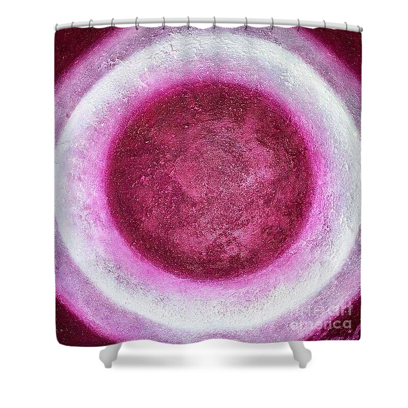 Sun Shower Curtain featuring the painting Sweet sunset #1 by Kumiko Mayer