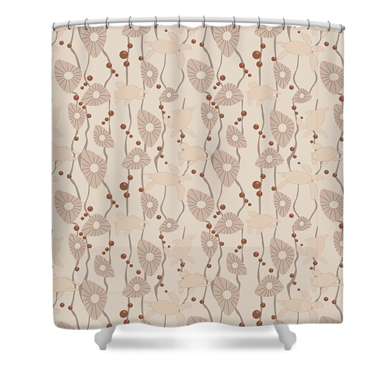 Turtles Shower Curtain featuring the digital art Swimming Turtles by April Burton