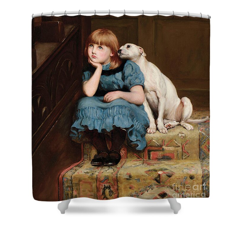 Sympathy Shower Curtain featuring the painting Sympathy by Briton Riviere