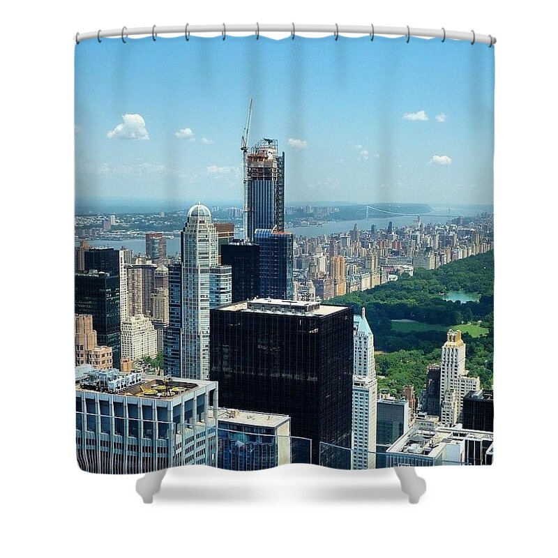 Beautiful Shower Curtain featuring the photograph #tbt #nyc Summer Of 2013. #nofilter #1 by Austin Tuxedo Cat