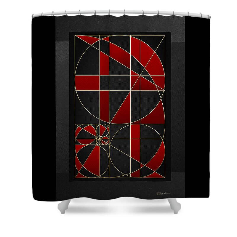 �akashic Records� By Serge Averbukh Shower Curtain featuring the photograph The Alchemy - Divine Proportions - Red on Black by Serge Averbukh