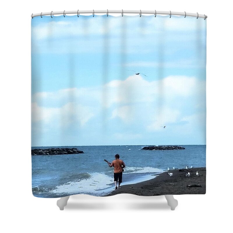 Beach Shower Curtain featuring the photograph The Audience #2 by Kimberly W