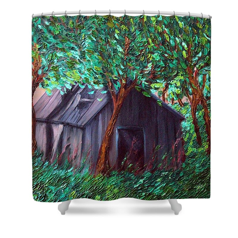 Barn Shower Curtain featuring the painting The Barn #1 by Felix Concepcion