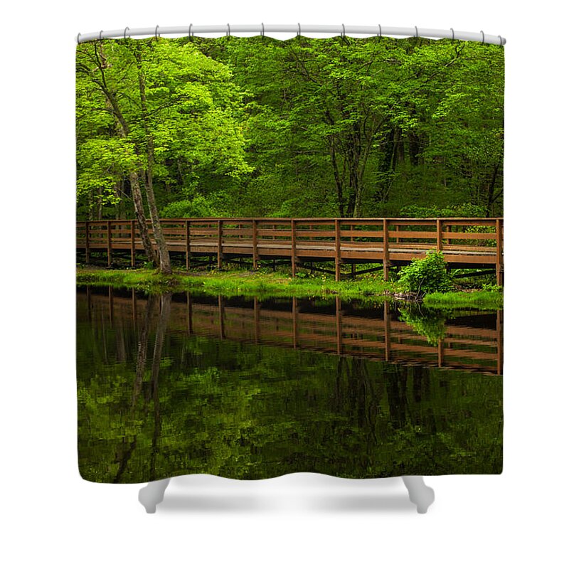 The Bridge Shower Curtain featuring the photograph The Bridge #2 by Karol Livote