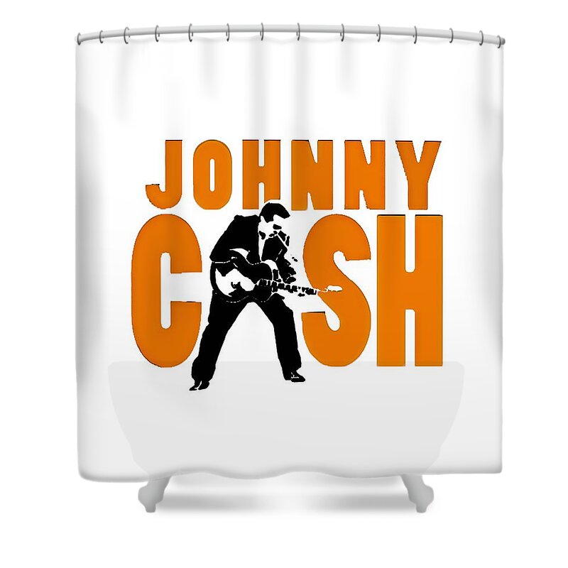 Music Shower Curtain featuring the painting The Fabulous Johnny Cash #1 by AM FineArtPrints