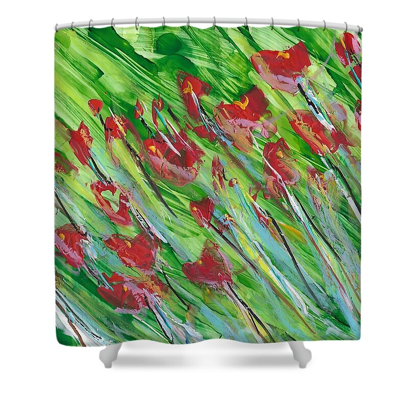Floral Shower Curtain featuring the painting The Girls #1 by Bonny Butler