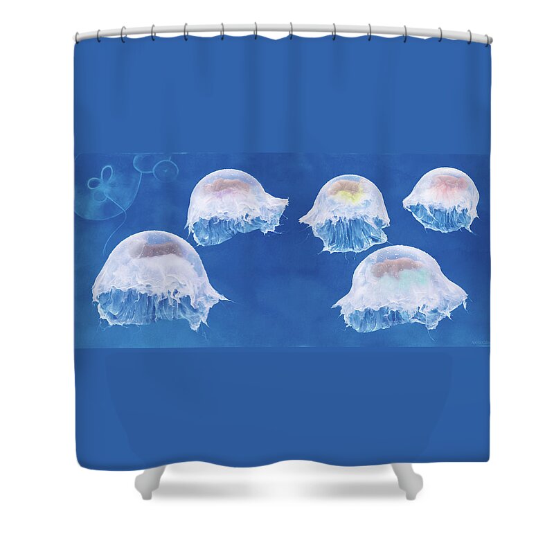 Under The Sea Shower Curtain featuring the photograph The Jellyfish Nursery by Anne Geddes