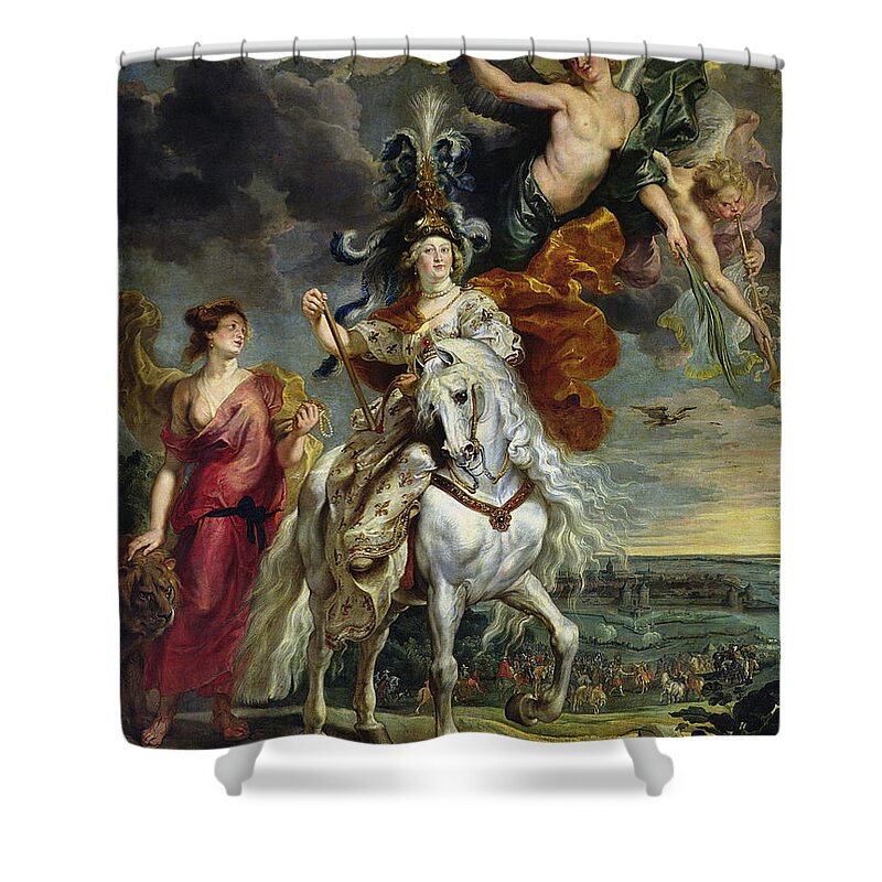 Medici Shower Curtain featuring the painting The Medici Cycle The Triumph Of Juliers #1 by Peter Paul Rubens
