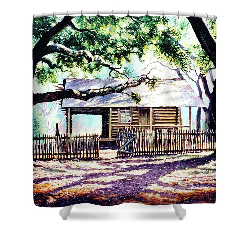 Dog Run Shower Curtain featuring the painting The Old Richardson Place #2 by Randy Welborn