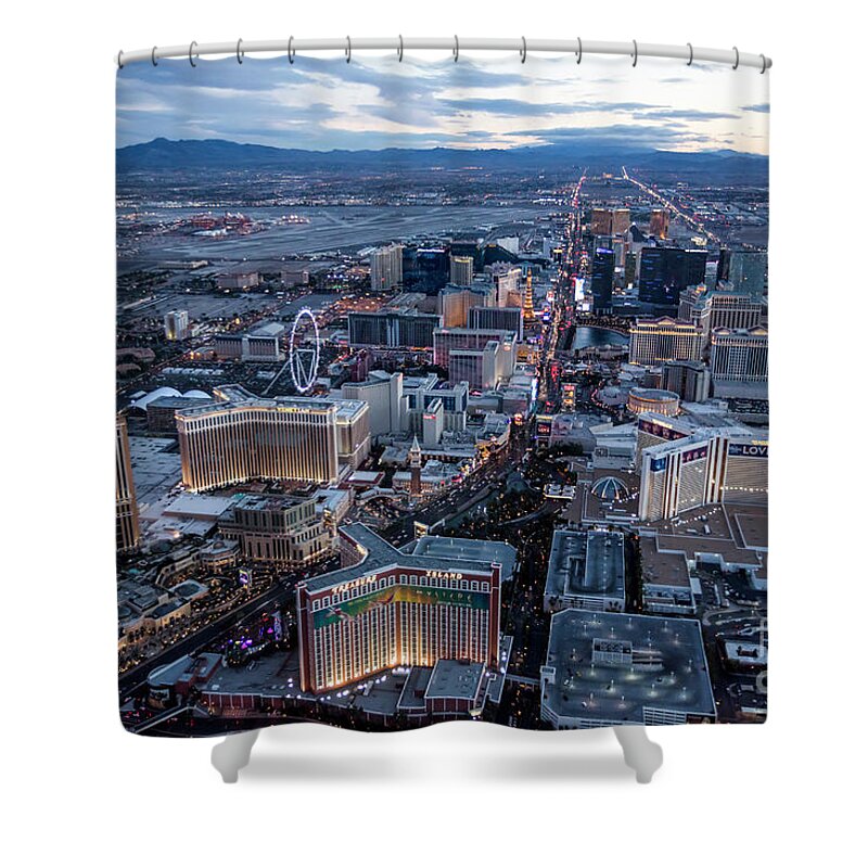 Las Vegas Shower Curtain featuring the photograph The Strip at night, Las Vegas #1 by PhotoStock-Israel