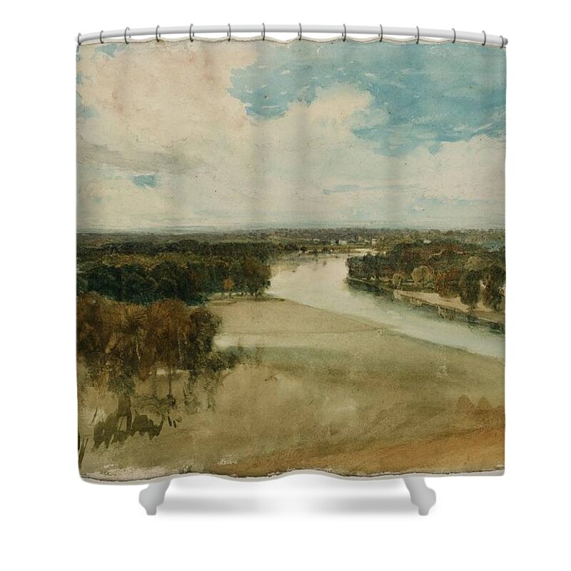 Joseph Mallord William Turner 1775�1851  The Thames From Richmond Hill Shower Curtain featuring the painting The Thames from Richmond Hill by Joseph Mallord