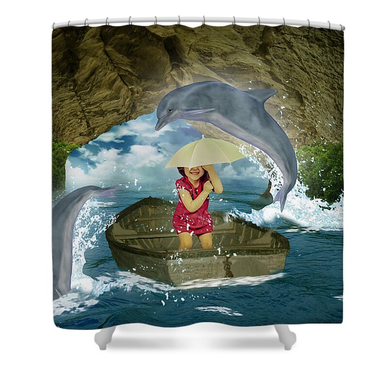 Little Girl Shower Curtain featuring the mixed media The Time Of My Life #2 by Marvin Blaine