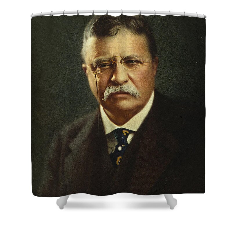 theodore Roosevelt Shower Curtain featuring the photograph Theodore Roosevelt - President of the United States #1 by International Images
