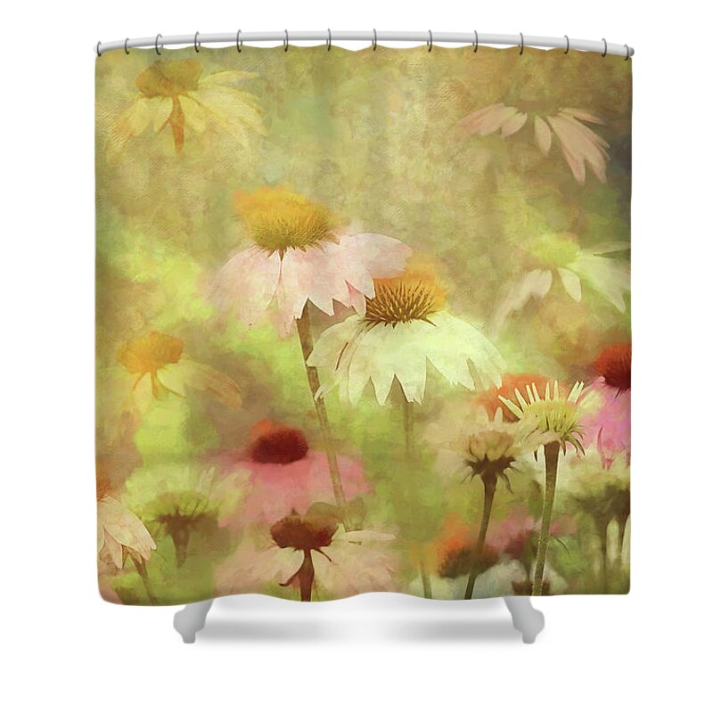 Cone Shower Curtain featuring the photograph Thoughts of Flowers #1 by Theresa Campbell