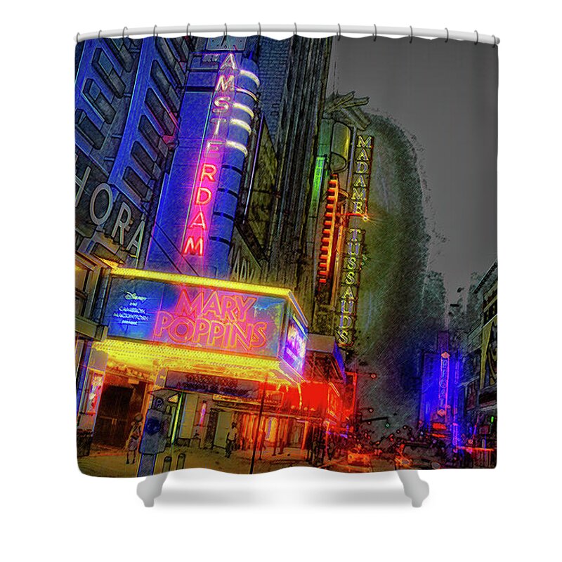 42nd Street Shower Curtain featuring the photograph Times Square #2 by Theodore Jones