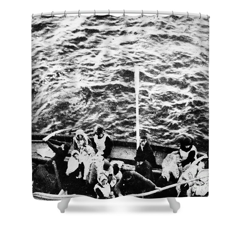 1912 Shower Curtain featuring the photograph Titanic: Lifeboats, 1912 #1 by Granger