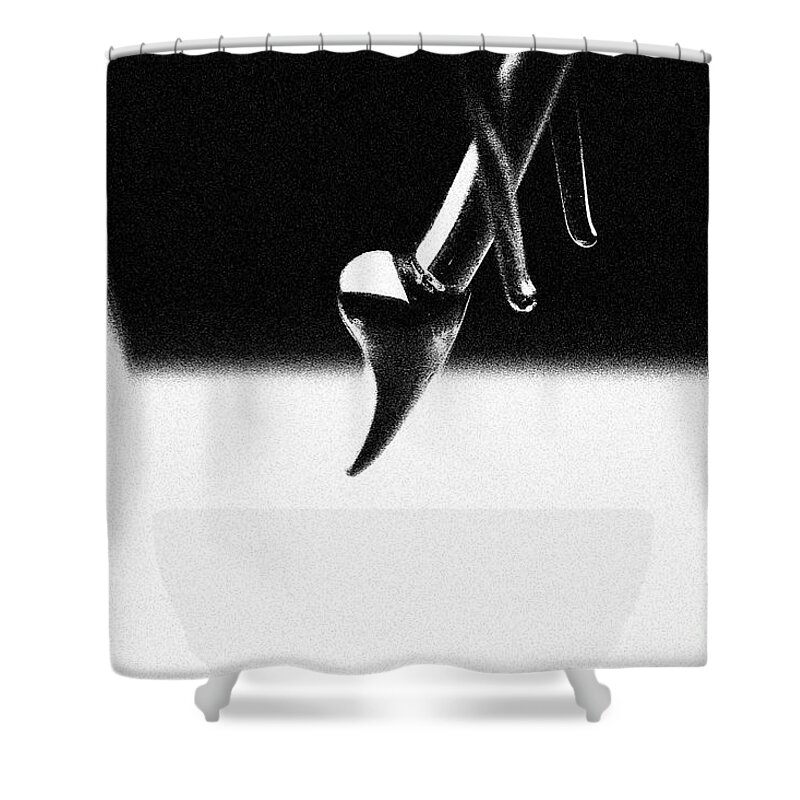 Black And White Shower Curtain featuring the photograph To The Point #1 by Eileen Gayle
