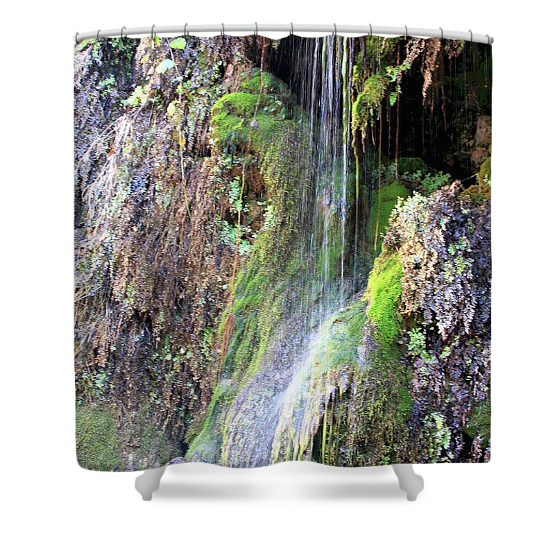 Waterfall Shower Curtain featuring the photograph Tonto Waterfall Cave by Matalyn Gardner