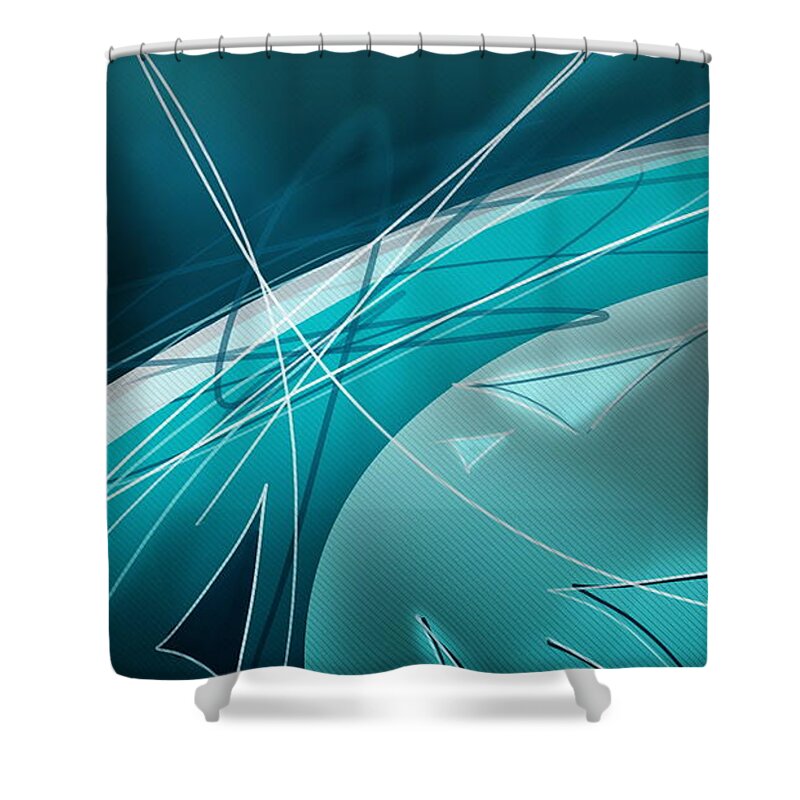 Turquoise Shower Curtain featuring the digital art Turquoise #1 by Super Lovely