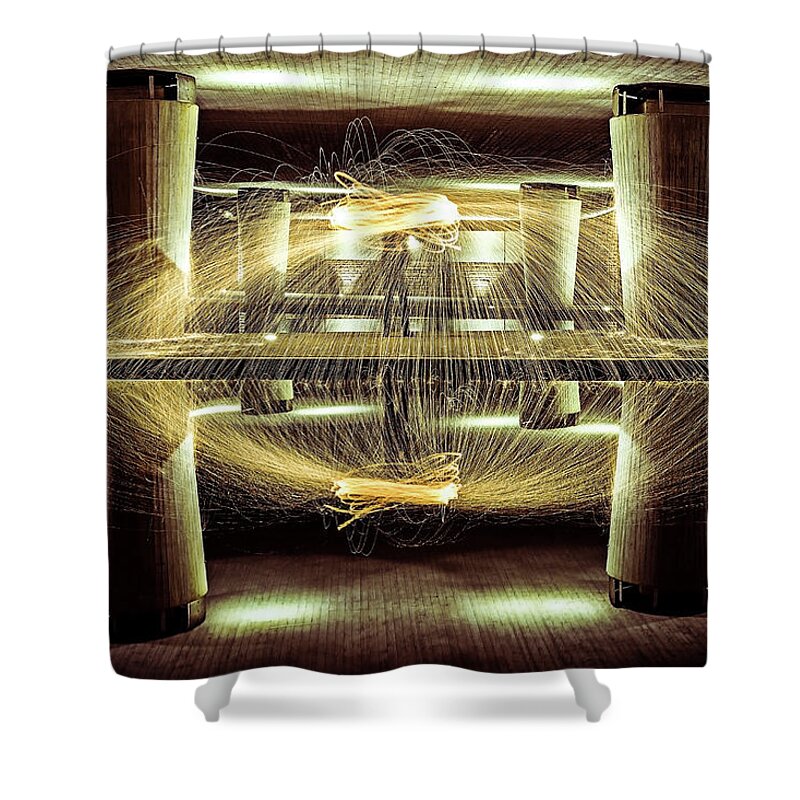 Night Shower Curtain featuring the photograph Under The Bridge #2 by Marc Braner