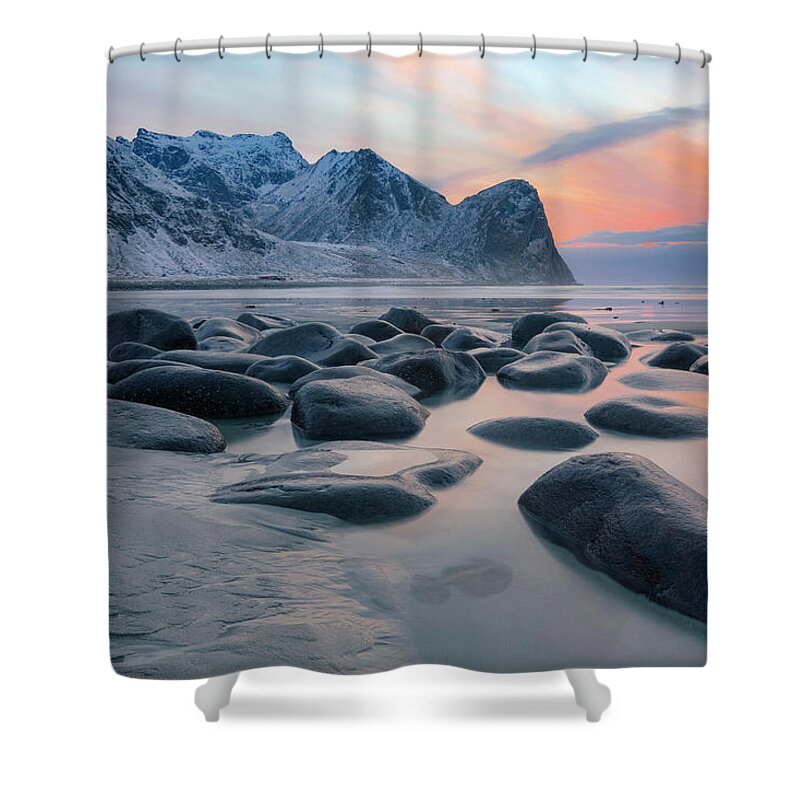 Unstad Shower Curtain featuring the photograph Unstad, Lofoten - Norway #1 by Joana Kruse