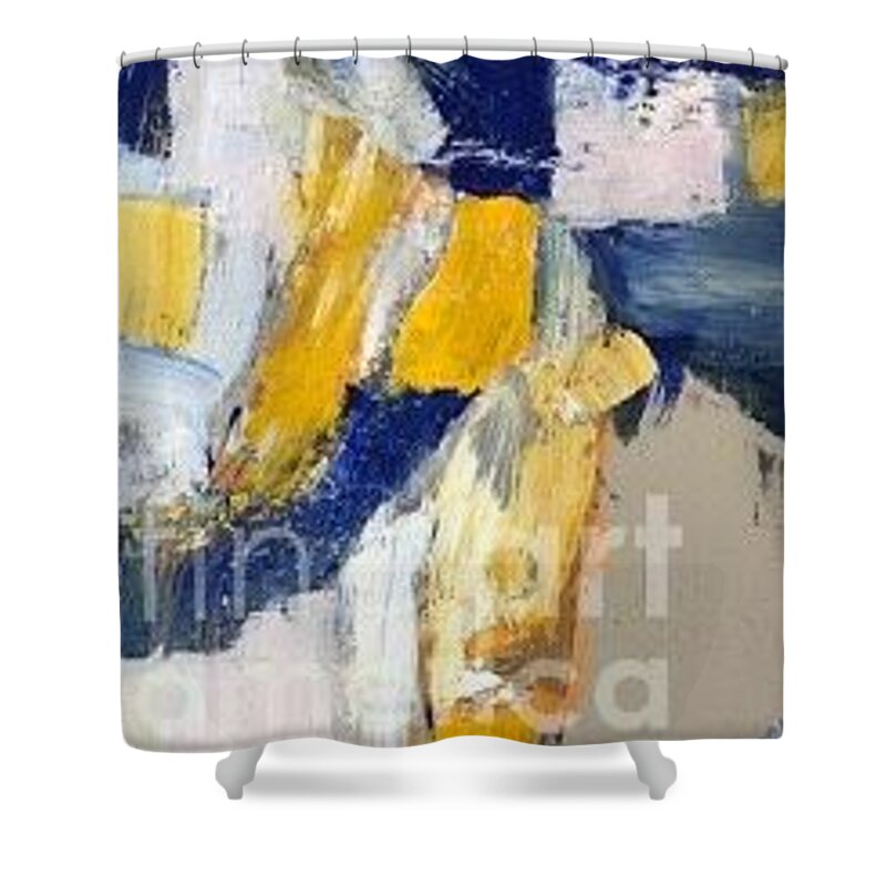 Time And Space Shower Curtain featuring the painting Untitled 1 by Fereshteh Stoecklein