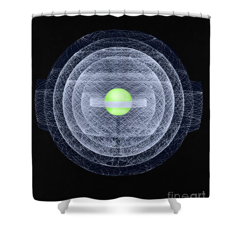 Atom Shower Curtain featuring the photograph Uranium-235 Atom Model #1 by Science Source
