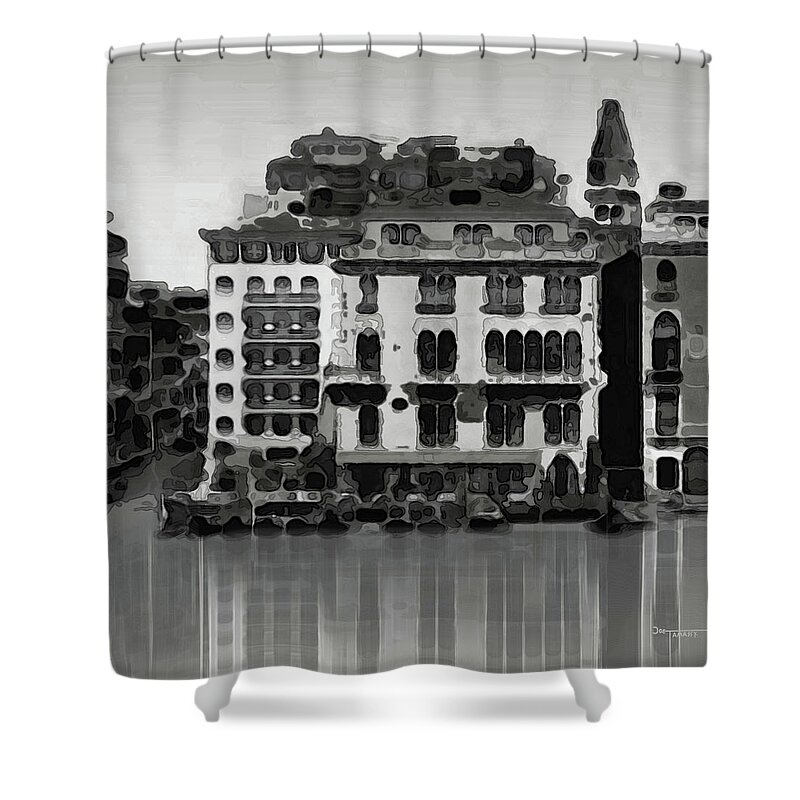 Venice Reflection Shower Curtain featuring the digital art Venice #1 by Joe Tamassy