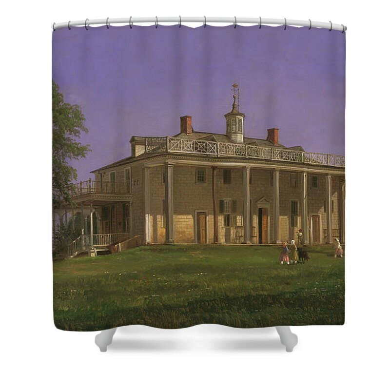 Ferdinand Richardt Shower Curtain featuring the painting View of Mount Vernon #2 by Ferdinand Richardt