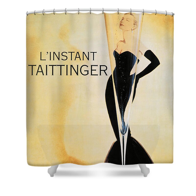 Champagne Shower Curtain featuring the painting Vintage French Champagne #1 by Mindy Sommers