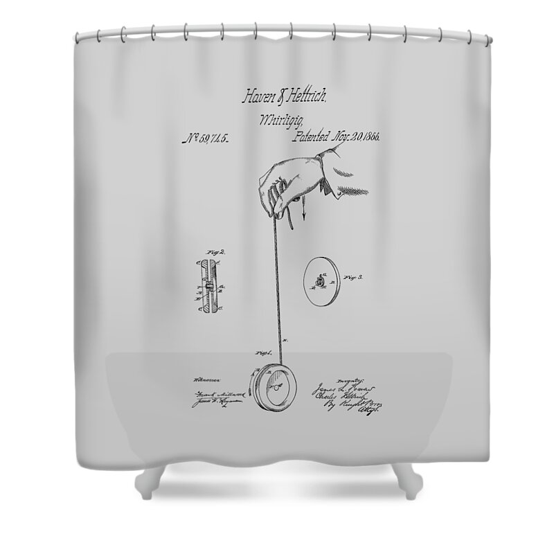 Yoyo Shower Curtain featuring the photograph Vintage Yoyo Patent Drawing From 1866 #2 by Chris Smith