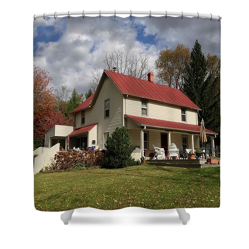  Shower Curtain featuring the photograph v's House #1 by Iris Posner