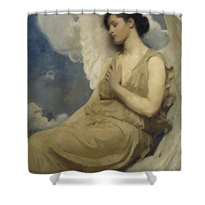 Angel Shower Curtain featuring the painting Winged Figure by Abbott Handerson Thayer