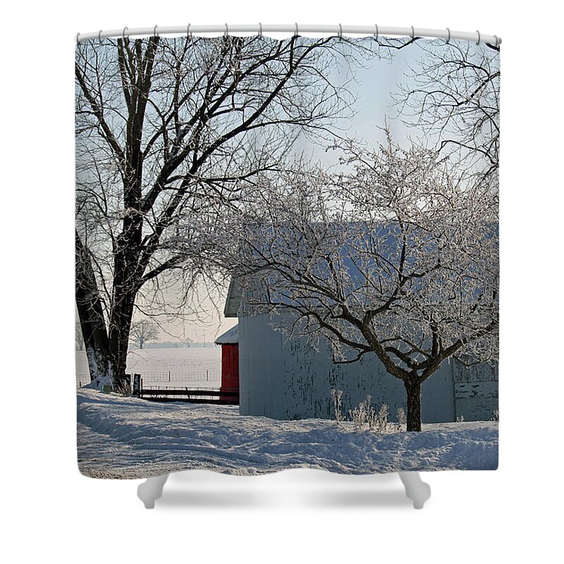 Winter Shower Curtain featuring the photograph Winter Barn #1 by Jackson Pearson