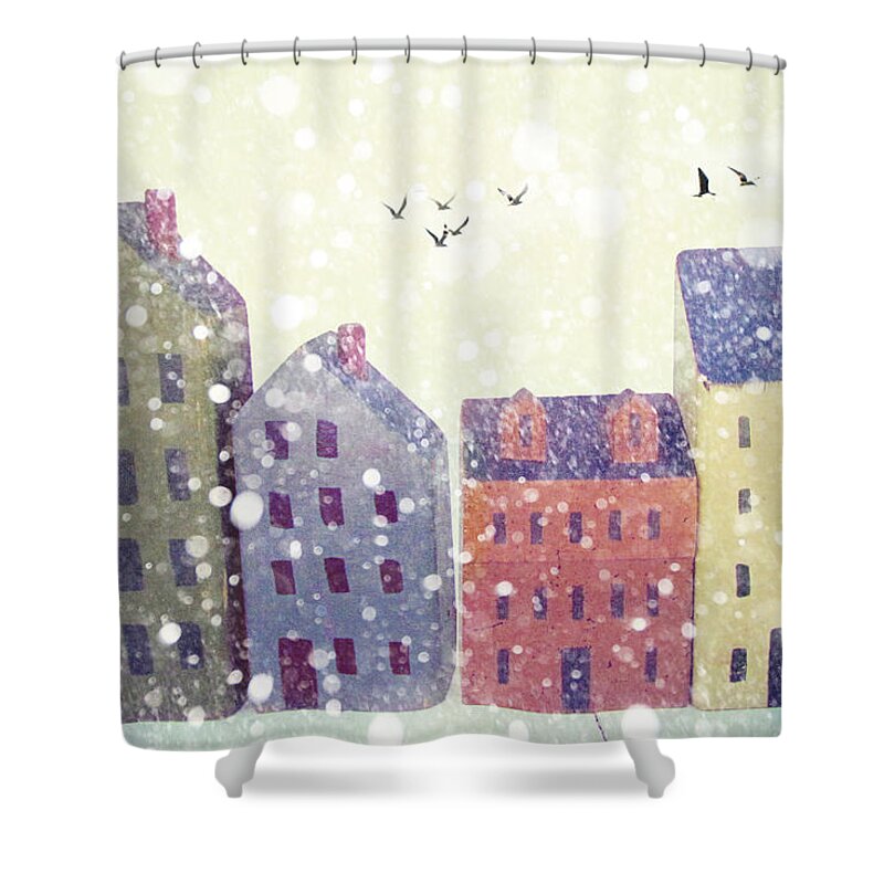 Kids Room Art Shower Curtain featuring the photograph Winter in Nantucket #2 by Amy Tyler