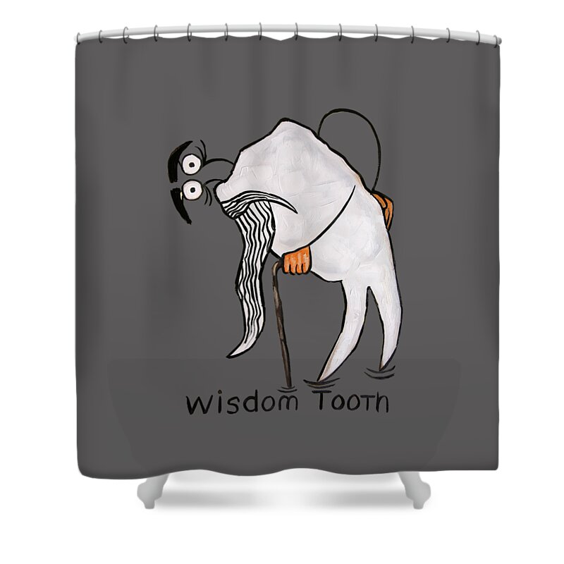  Wisdom Tooth T-shirts Shower Curtain featuring the painting Wisdom Tooth by Anthony Falbo