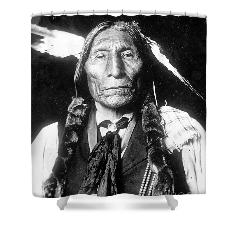 History Shower Curtain featuring the photograph Wolf Robe, Cheyenne Indian Chief #1 by Science Source