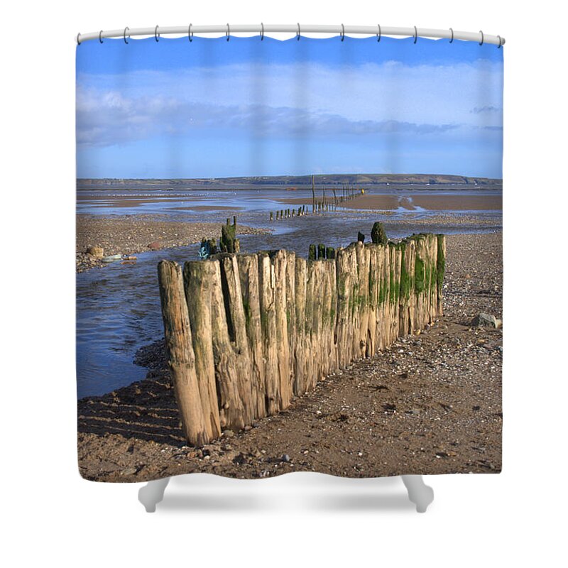 Beach Shower Curtain featuring the photograph Woodstown beach #1 by Joe Cashin
