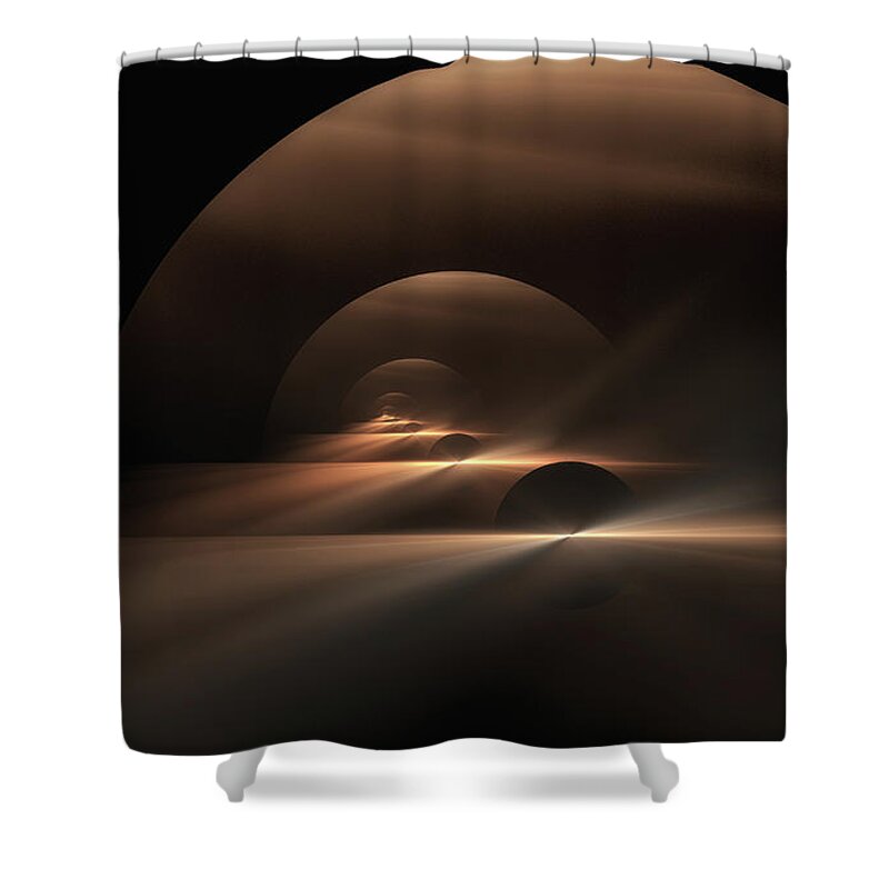 Worlds Shower Curtain featuring the digital art Worlds Within #1 by Gary Blackman
